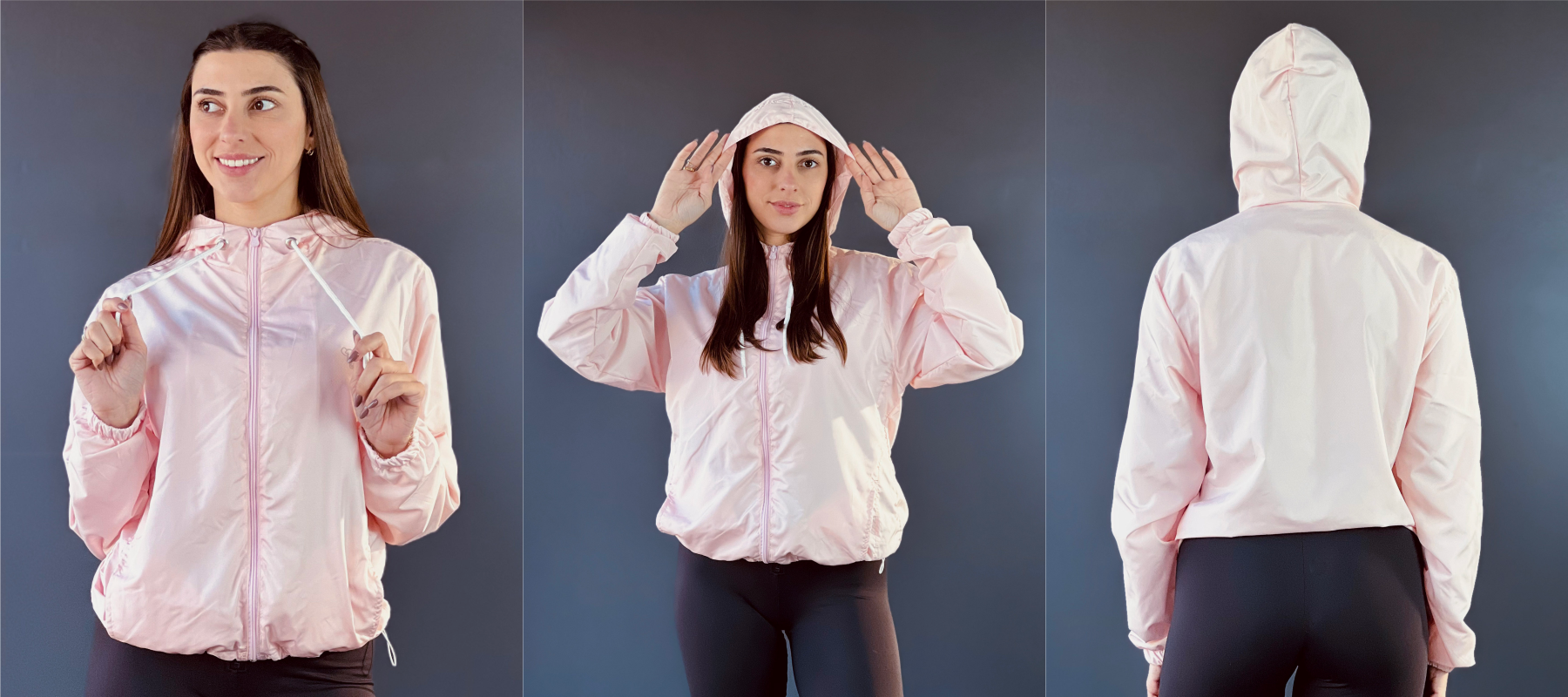 Jaqueta Corta Vento Feminina Forrada Rosa
