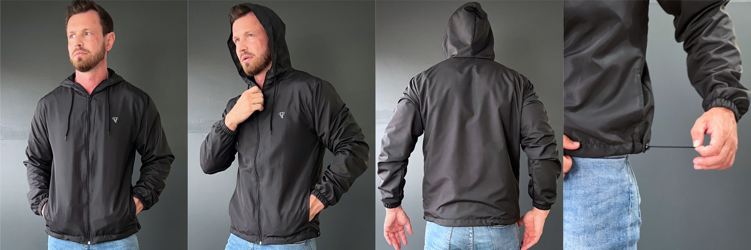 Jaqueta Corta Vento Masculina Forrada Preta